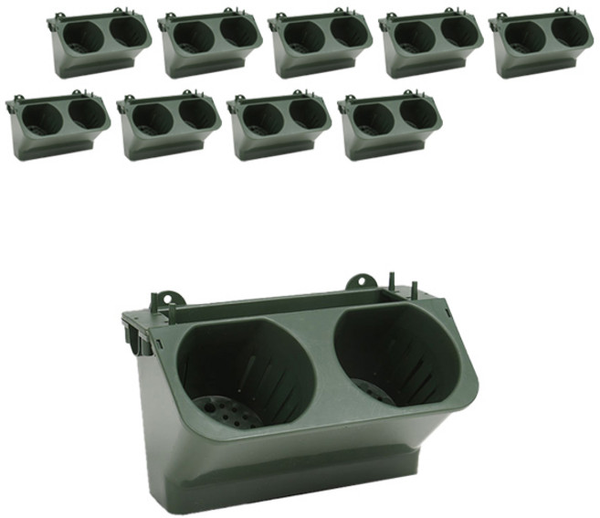 로하스리빙 벽걸이 수직 멀티 화분 MP-04 10p, 카키