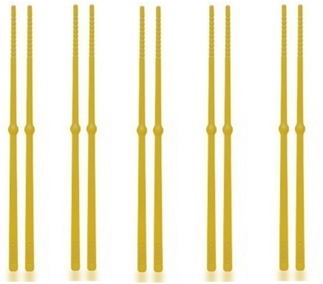 볼스틱 바첸 젓가락 5벌 세트, 옐로우, 1세트