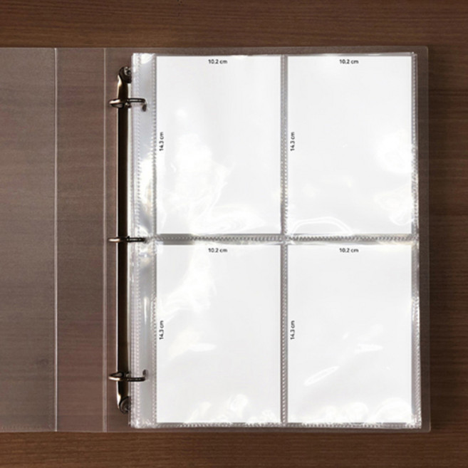 하이하바 클리어 단면리필속지 3공 4포켓 225 x 296 mm, 10매, 4세트