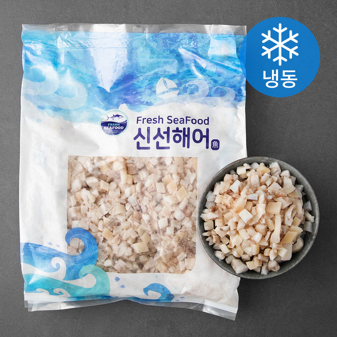 신선해어 원양산 오징어 다짐 1 x 1 cm 탈피몸살 + 미탈피다리 (냉동), 2kg, 1개