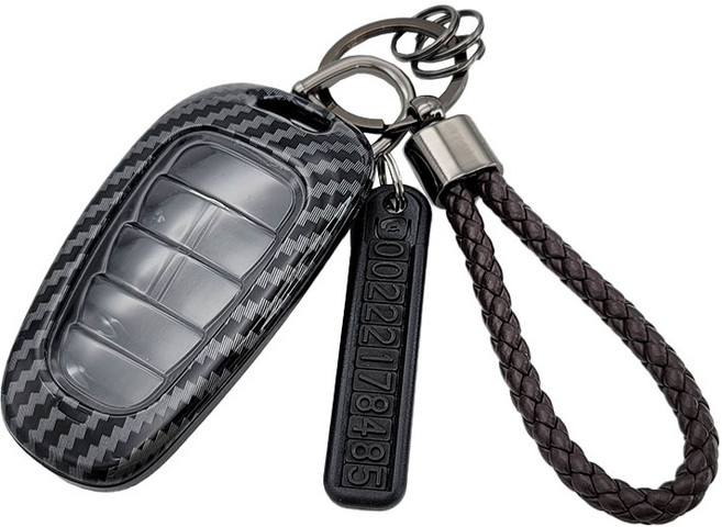 그린텍 프리미엄 카본 키케이스, 유광블랙+다크브라운, 현대 H-2타입