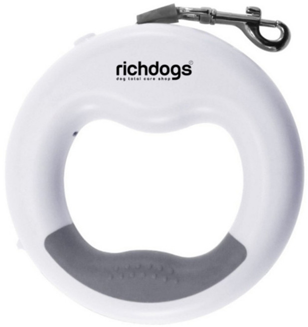 리치독스 강아지 자동 산책줄, 화이트, 1개