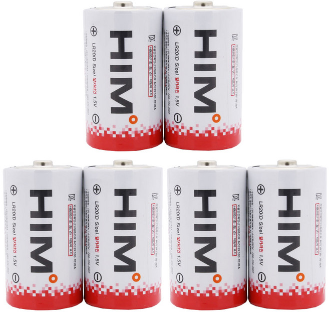 힘 알카라인 C형 건전지, 2개입, 3개