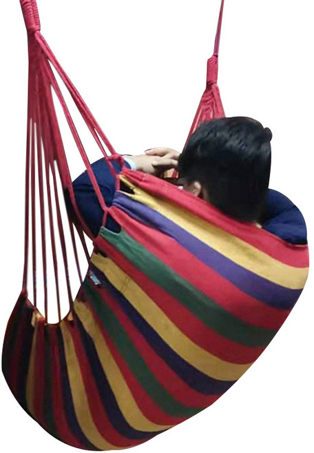 TCR 해먹의자 쿠션 무, 레드 줄무늬, 1개