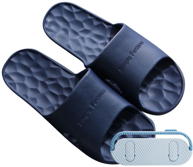 파메라 파스텔톤 욕실 슬리퍼 T111 + 슬리퍼 거치대 블루, 네이비, 1개