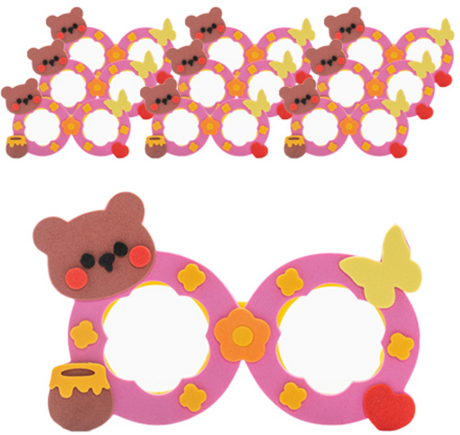 민화샵 EVA 유아 동물안경 만들기재료, 곰(UDPEV0041), 10개
