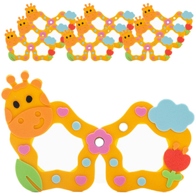 민화샵 EVA 유아 동물안경 만들기재료, 기린(UDPEV0044), 10개