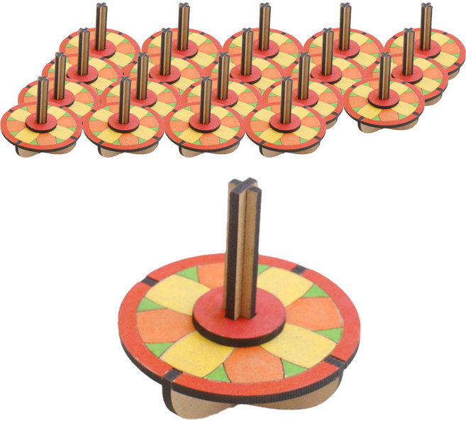 민화샵 나무 팽이 만들기재료, 단청팽이A(TDPWD0115), 20개