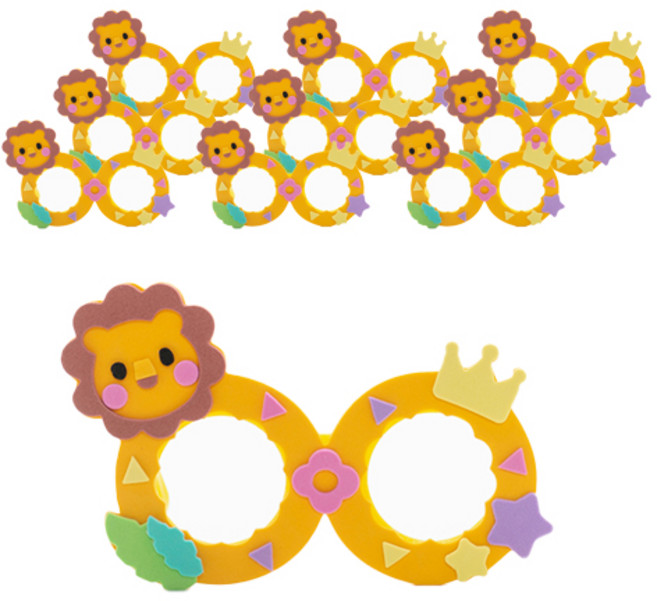 민화샵 EVA 유아 동물안경 만들기재료, 사자(UDPEV0043), 10개
