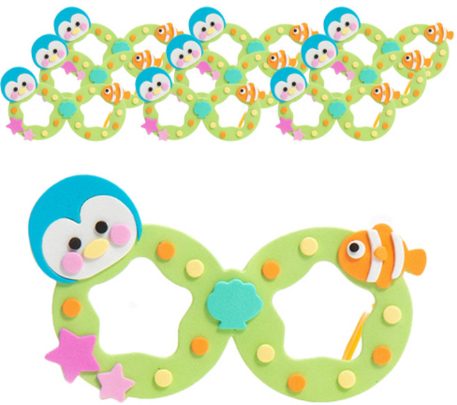 민화샵 EVA 유아 여름안경 만들기재료, 펭귄(UDPEV0048), 10개