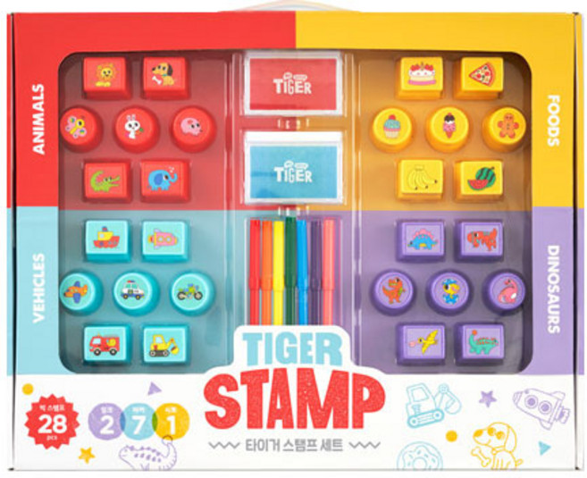 마이리틀타이거 타이거 스탬프 세트, 혼합색상, 1세트