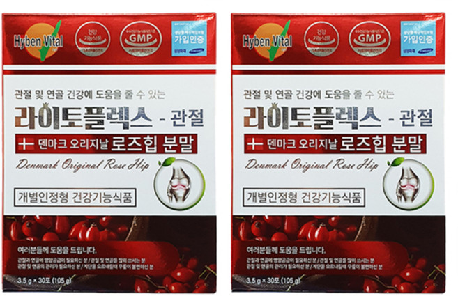 라이토플렉스 로즈힙 관절및 연골 영양제 30p, 105g, 2개