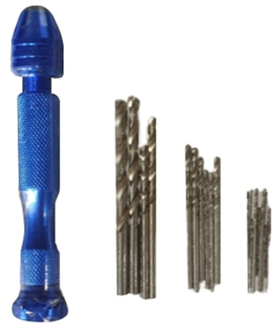 디에스하비 건담 건프라 프라모델 모형용 핀바이스 + 드릴날 25종 풀 세트, 블루, 1개