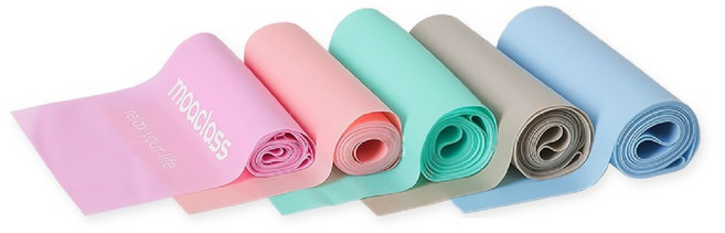 모아클래스 스트레칭 밴드 5종 세트, 퍼플 + 핑크 + 민트 + 그레이 + 블루, 1개