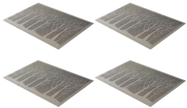 모던 포레스트 테이블 매트 4p, 그레이, 45 x 30 cm