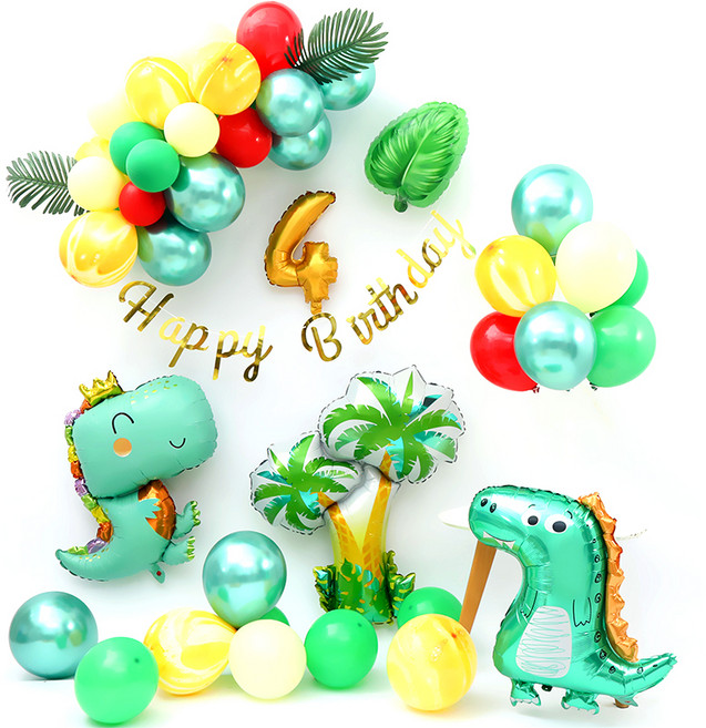 익살 공룡 풍선 세트 4, 혼합색상(4), 1세트
