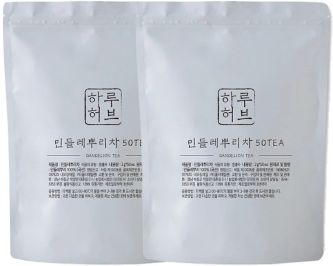 민들레뿌리차 티백, 2g, 50개입, 2개 - 쿠팡