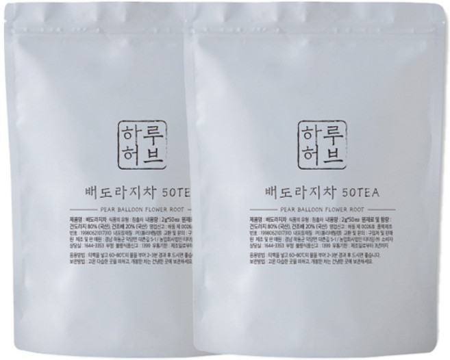 하루허브 배도라지차 티백, 2g, 50개입, 2개