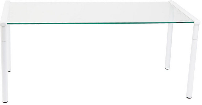 컴스 모니터 받침대 620 x 309 mm LC3055, 투명유리, 화이트프레임, 1개