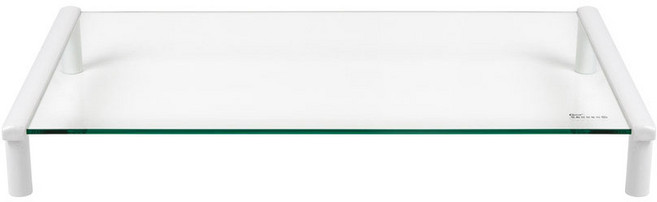 컴스 모니터 받침대 520 x 309 mm LC3052, 투명유리, 화이트프레임, 1개