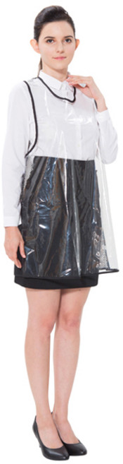 국내 제조 백메쉬 앞치마, 투명 + 검정망사, 1개