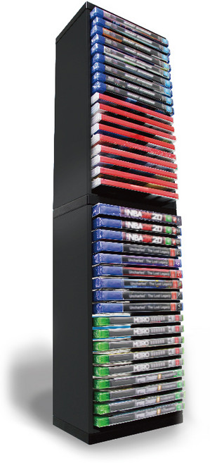 테크라인 PS4 / PS5 / XBOX / 스위치 2단 게임팩 타워 스탠드, 블랙, 1개