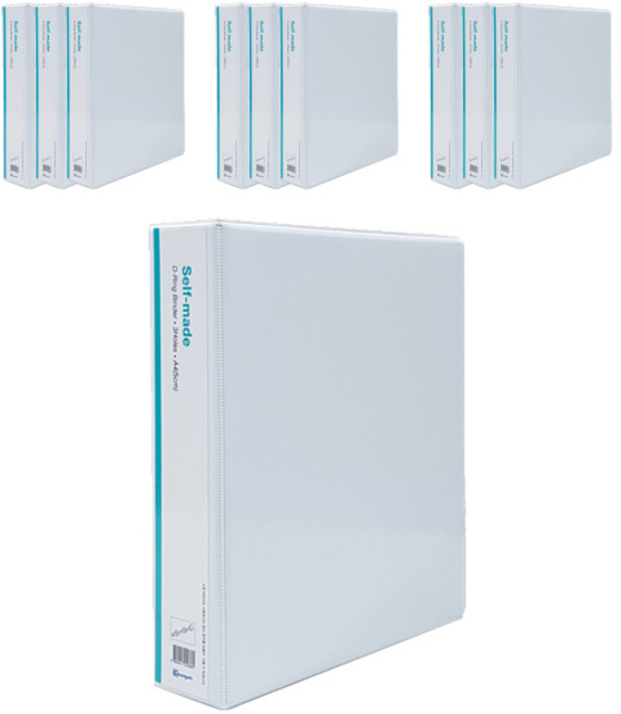 영오 백색 D링 바인더 3공 5cm, 화이트 + 투명, 10개