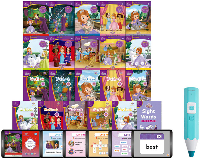 레인보우 세이 펜 Sky Blue 32GB + 디즈니 소피아 사이트 워드 세트, 블루앤트리