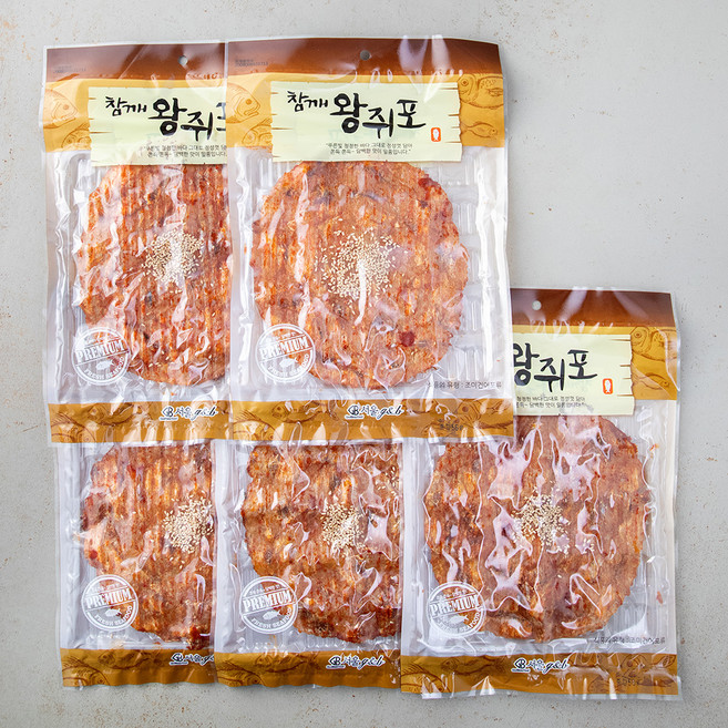 서울지앤비 참깨 매운맛 왕쥐포, 56g, 5개