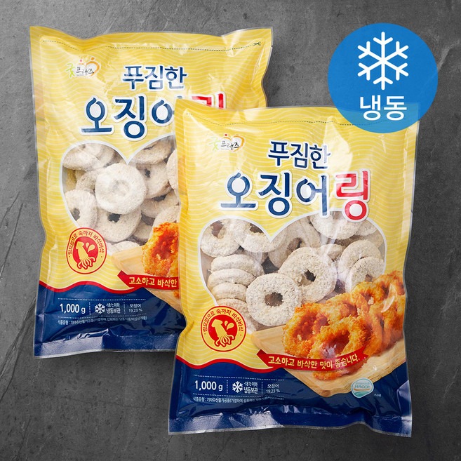 굿프랜즈 푸짐한 오징어링 (냉동), 1kg, 2개