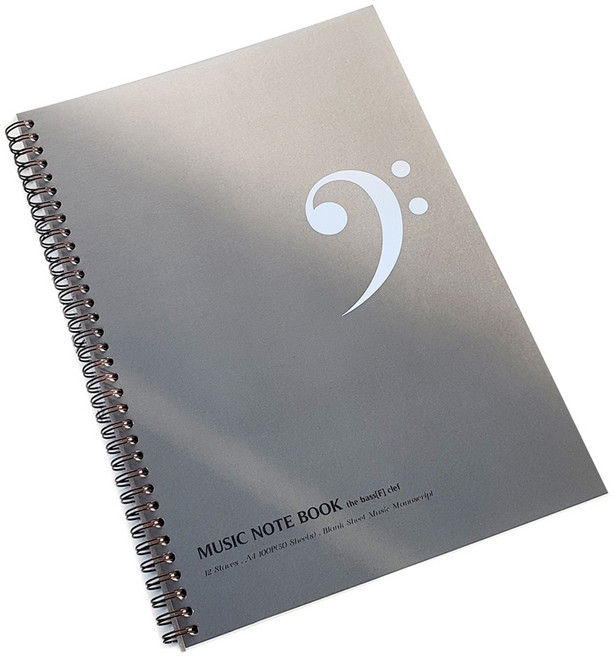 제이로그 음악노트 A4, 낮은음자리표(그레이), 1개