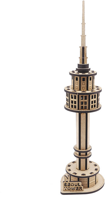 3D입체 나무퍼즐 N서울타워 만들기, 55피스, 혼합색상, 1개
