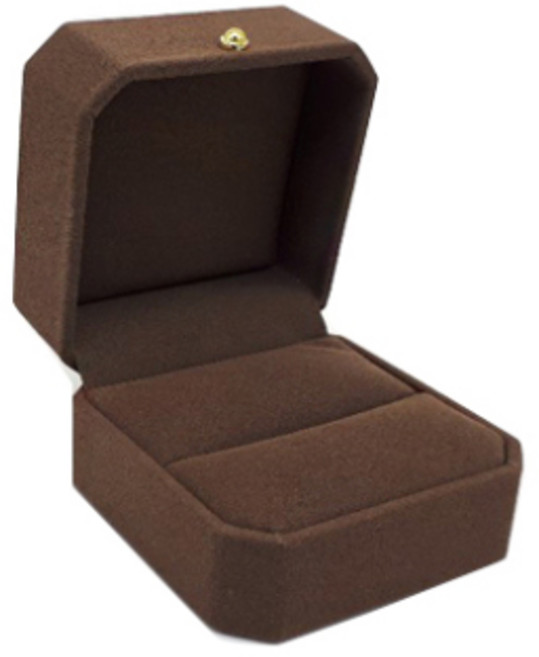 바미샵 스웨이드 반지 케이스, 브라운, 1개