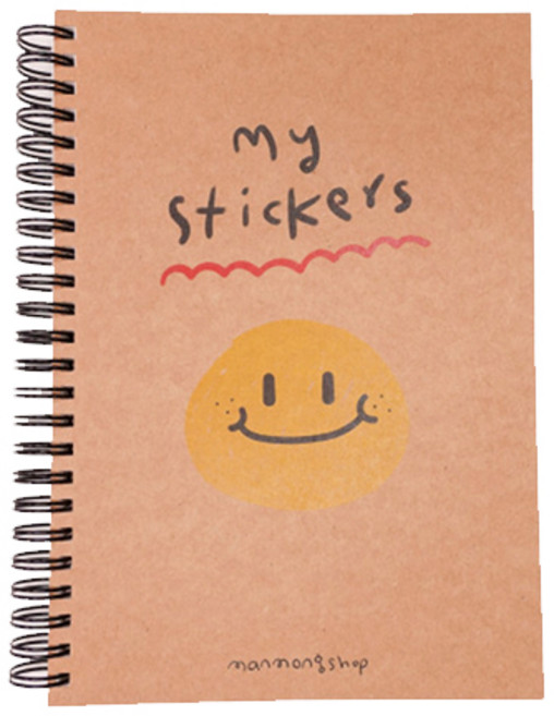 크라프트 스티커북 A5, 옐로스마일, 1개