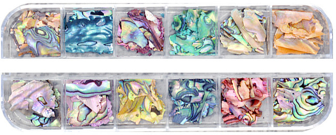 소프트 자개 네일 파츠 12종 세트, 혼합색상, 1개