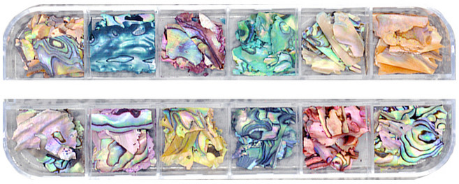 하드 자개 네일 파츠 12종 세트, 혼합색상, 1개