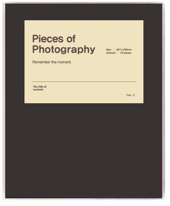 문구백서 비비드 접착식 포토앨범, 블랙(흑색내지), 15매