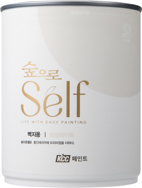 KCC숲으로 셀프 벽지용 수성페인트, 로얄화이트, 1L, 1개