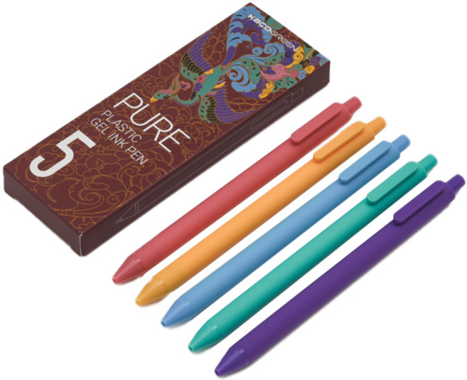 카코 퓨어 에디션 빈티지 젤펜 Ver 3 5종 세트 0.5mm, 혼합색상, 1세트