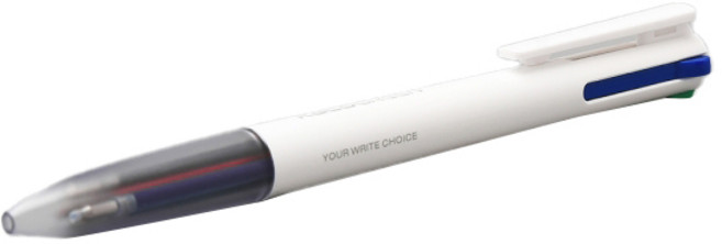 카코 이지 4in1 원터치 노크식 멀티펜 0.5mm, 화이트, 1개