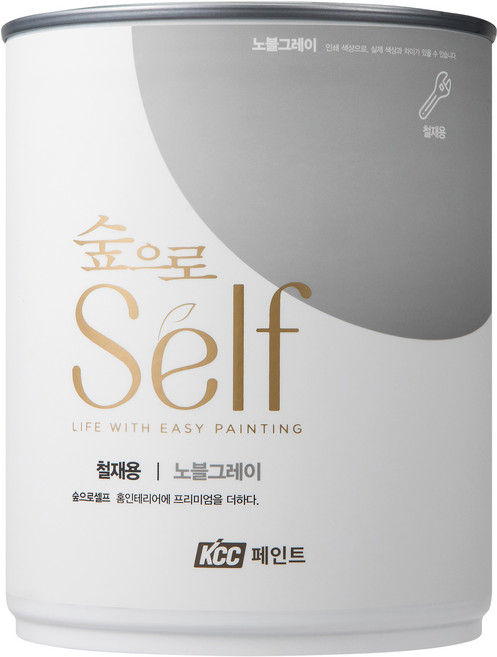 KCC숲으로 셀프 철재용 에그쉘 수성페인트, 노블그레이, 1L, 1개