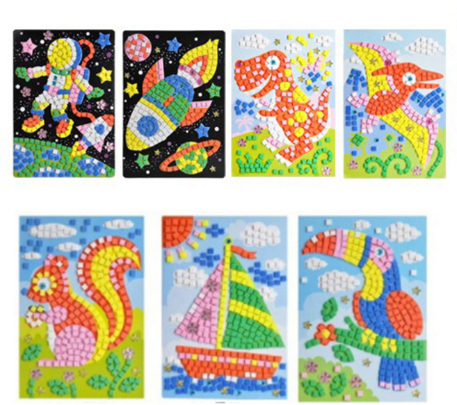 EVA 모자이크 아트 만들기 남아용, 랜덤발송, 7개