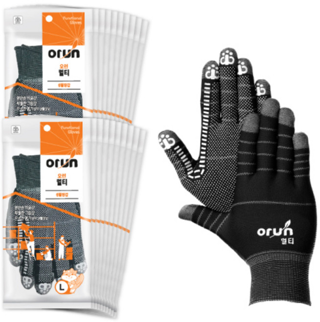 오런 멀티 1P 장갑 L, 검정, 20개