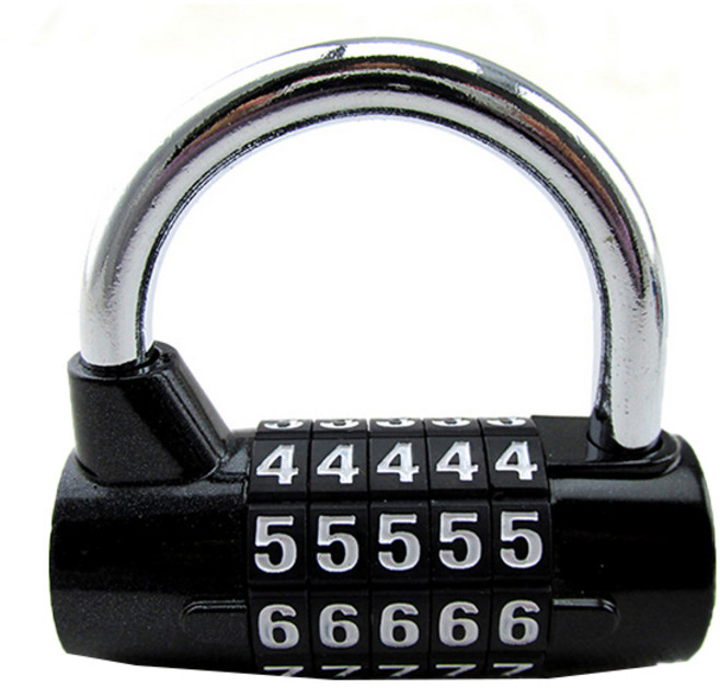 하늬통상 5단 원통 비밀번호 자물쇠 블랙, 1개