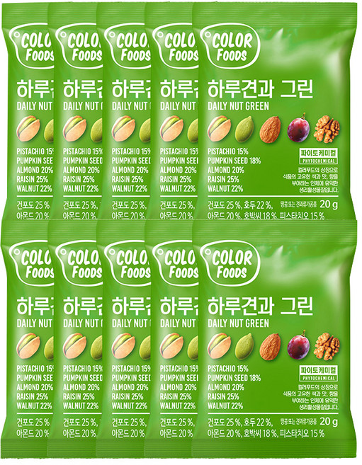 견과공장 하루견과 그린 10p, 200g, 1개