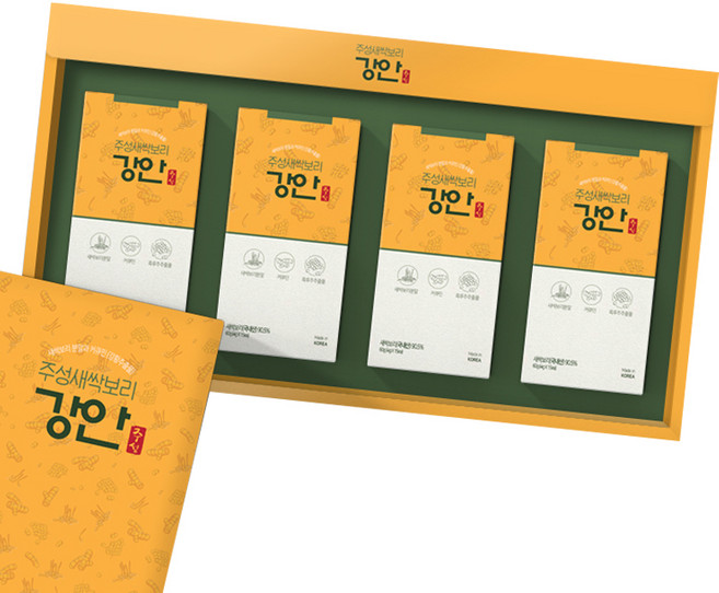 주성새싹보리 강안 커큐민 분말 스틱 15p, 60g, 4개