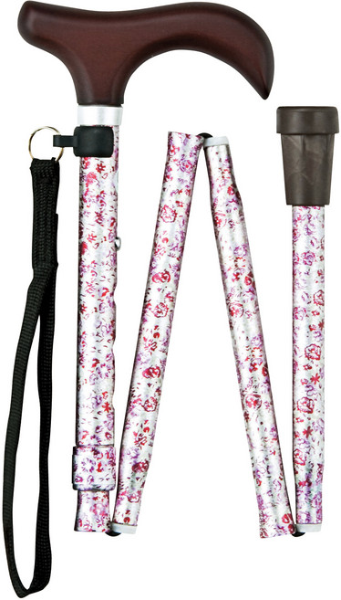 마키테크코리아 뉴플라워 스몰핸드 접이식 지팡이, FS-10WF 하얀꽃, 1개