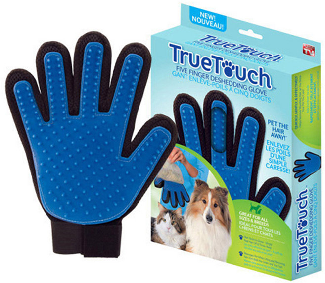 트루터치 매직 글러브 단면기본형 털갈이장갑 오른손전용 18 x 24 x 8 cm + 박스 세트, 블루, 1세트