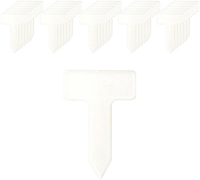 원예용 T자 식물이름표 2.5cm 사각 흰색 100p, 100개