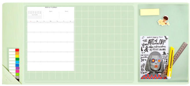 문구백서 롱데이 논슬립 데스크매트, 민트